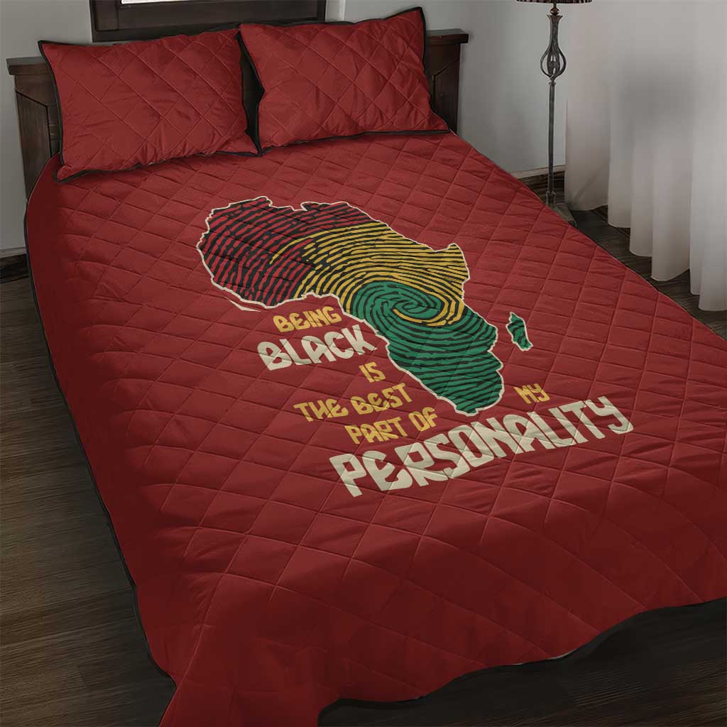 African Map Fingerprint Quilt Bed Set Being Black Is The Best Part Of My Personality DT03