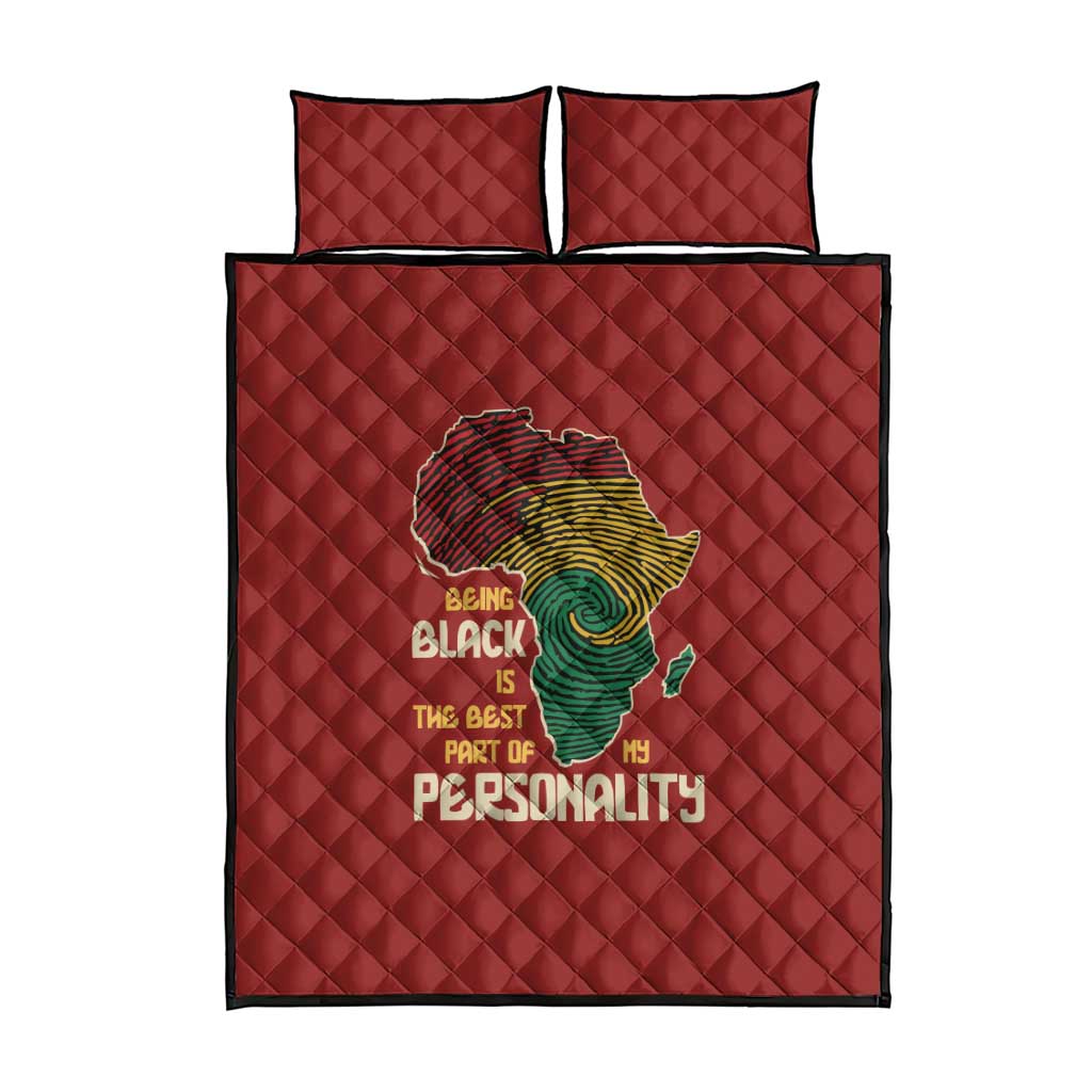 African Map Fingerprint Quilt Bed Set Being Black Is The Best Part Of My Personality DT03