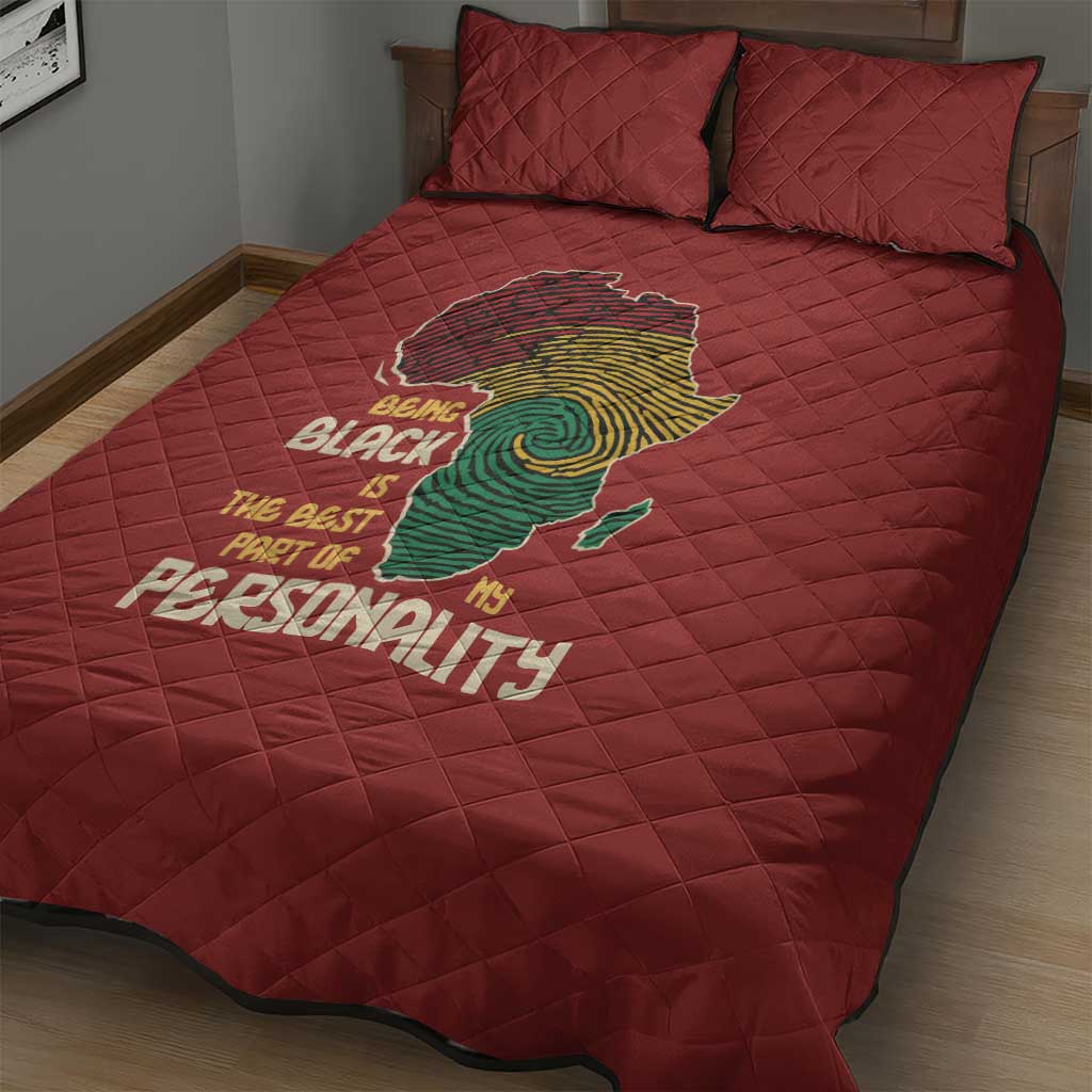 African Map Fingerprint Quilt Bed Set Being Black Is The Best Part Of My Personality DT03