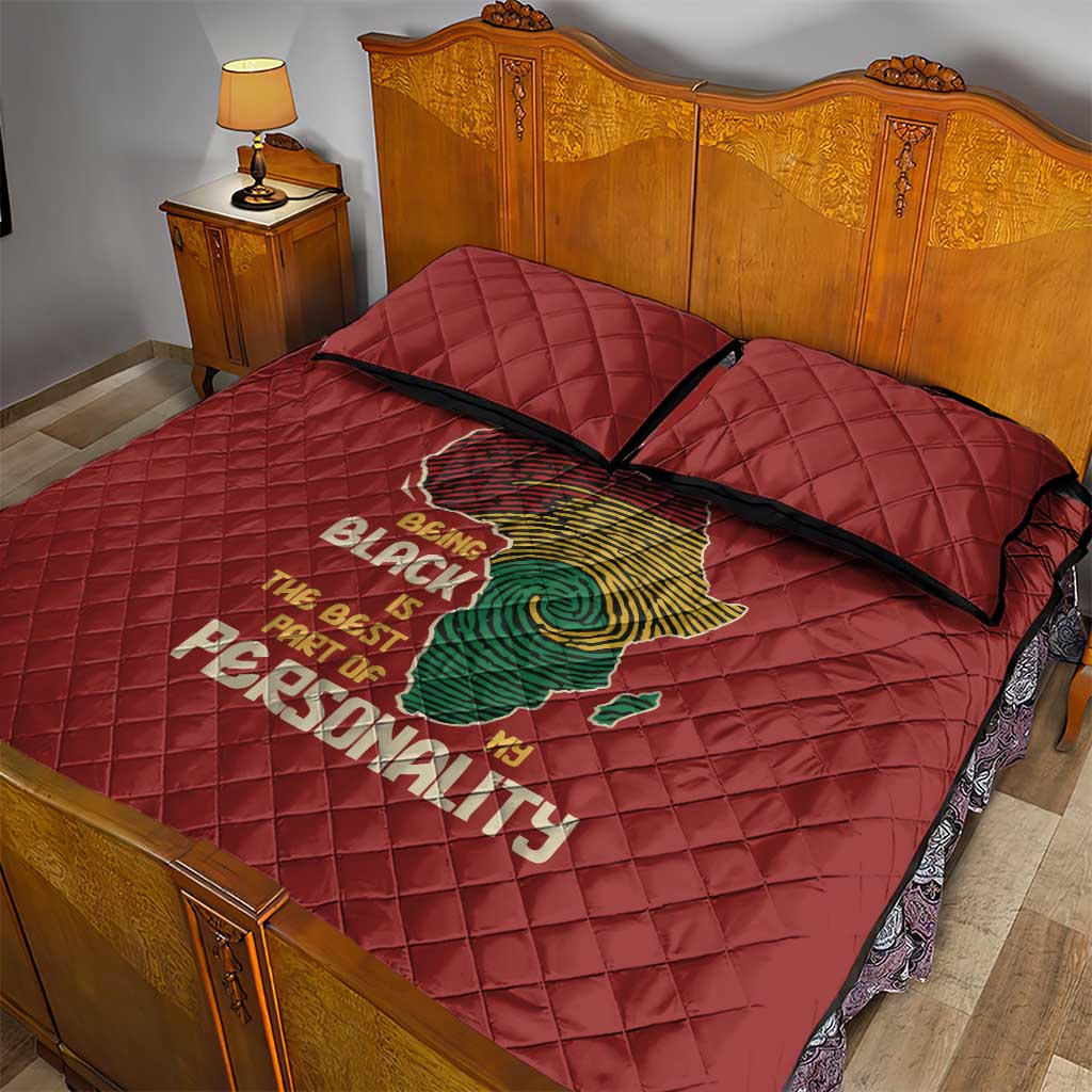 African Map Fingerprint Quilt Bed Set Being Black Is The Best Part Of My Personality DT03