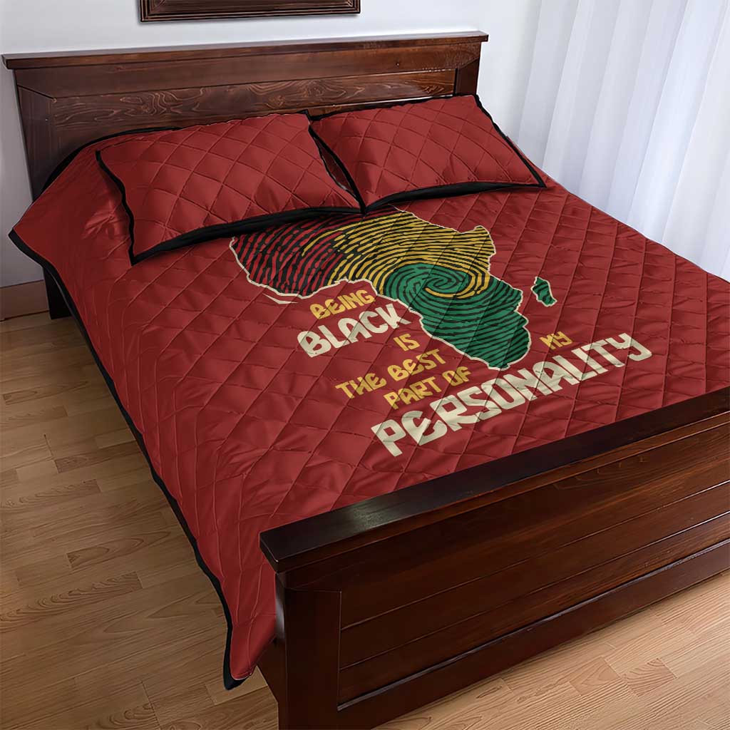 African Map Fingerprint Quilt Bed Set Being Black Is The Best Part Of My Personality DT03