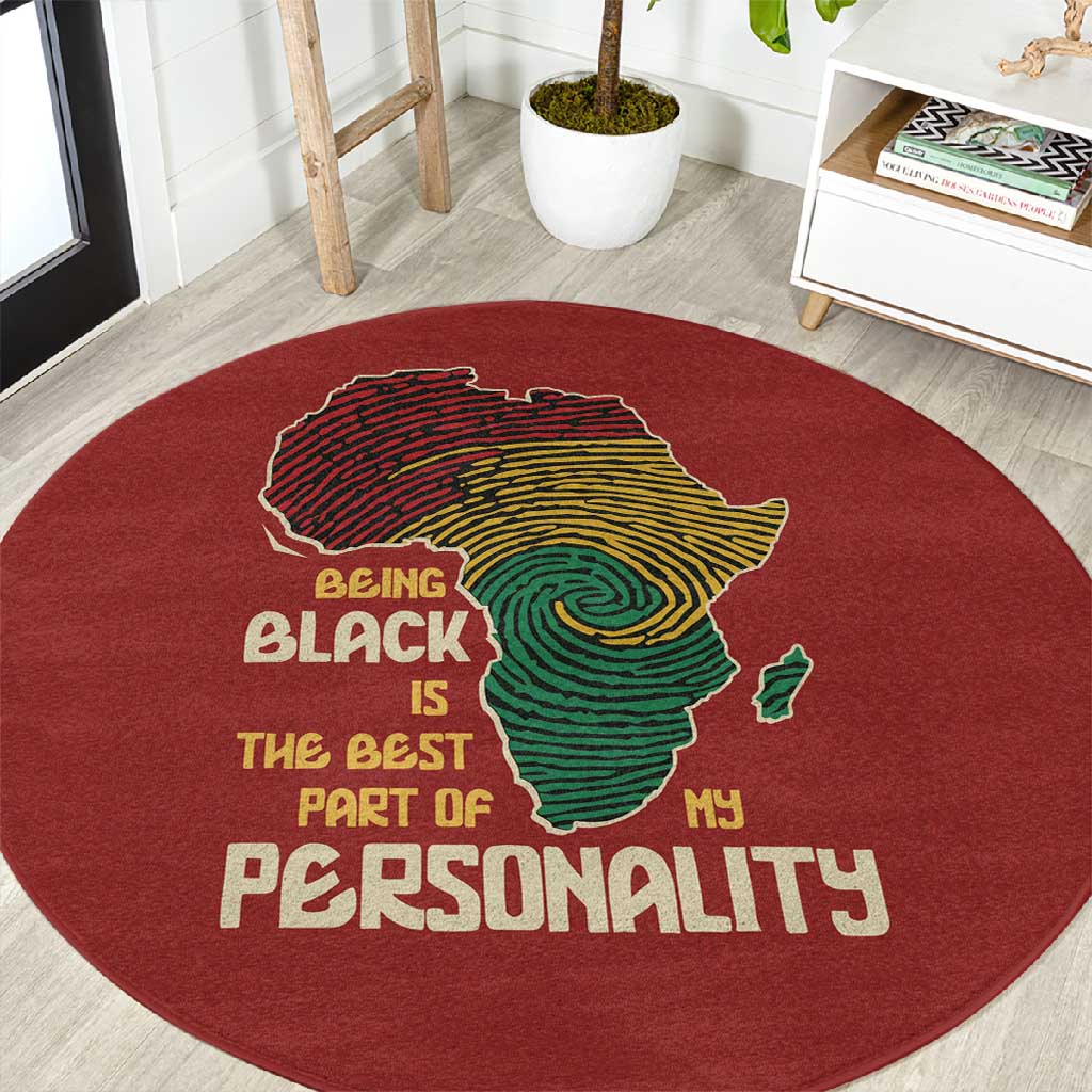African Map Fingerprint Round Carpet Being Black Is The Best Part Of My Personality DT03