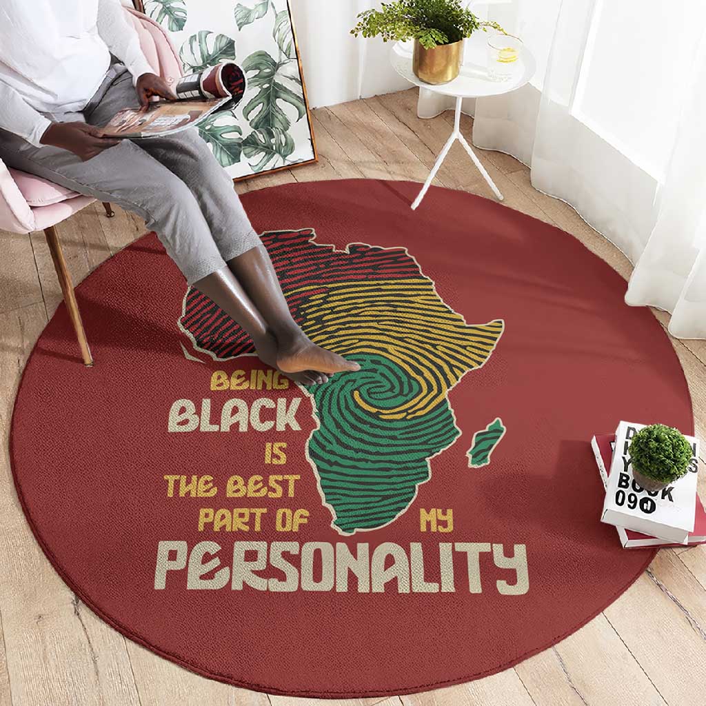 African Map Fingerprint Round Carpet Being Black Is The Best Part Of My Personality DT03