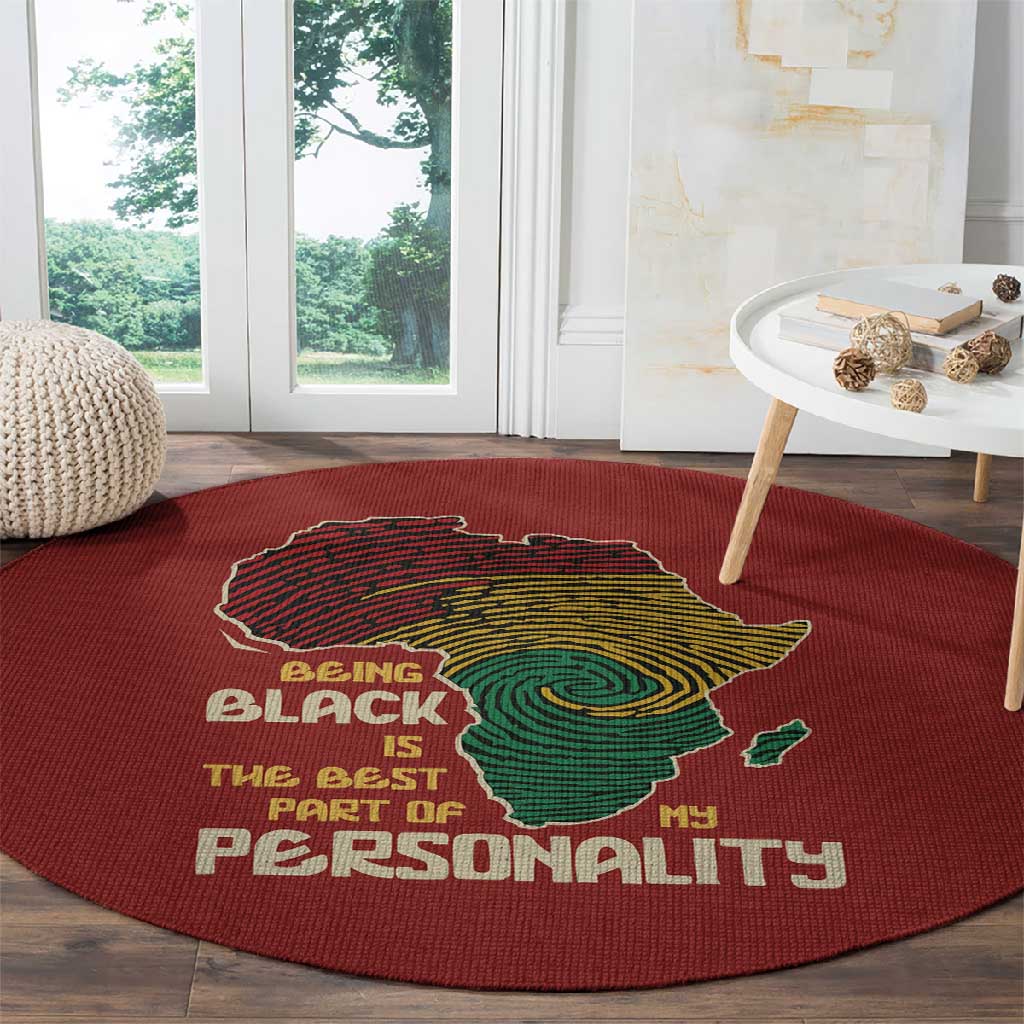 African Map Fingerprint Round Carpet Being Black Is The Best Part Of My Personality DT03