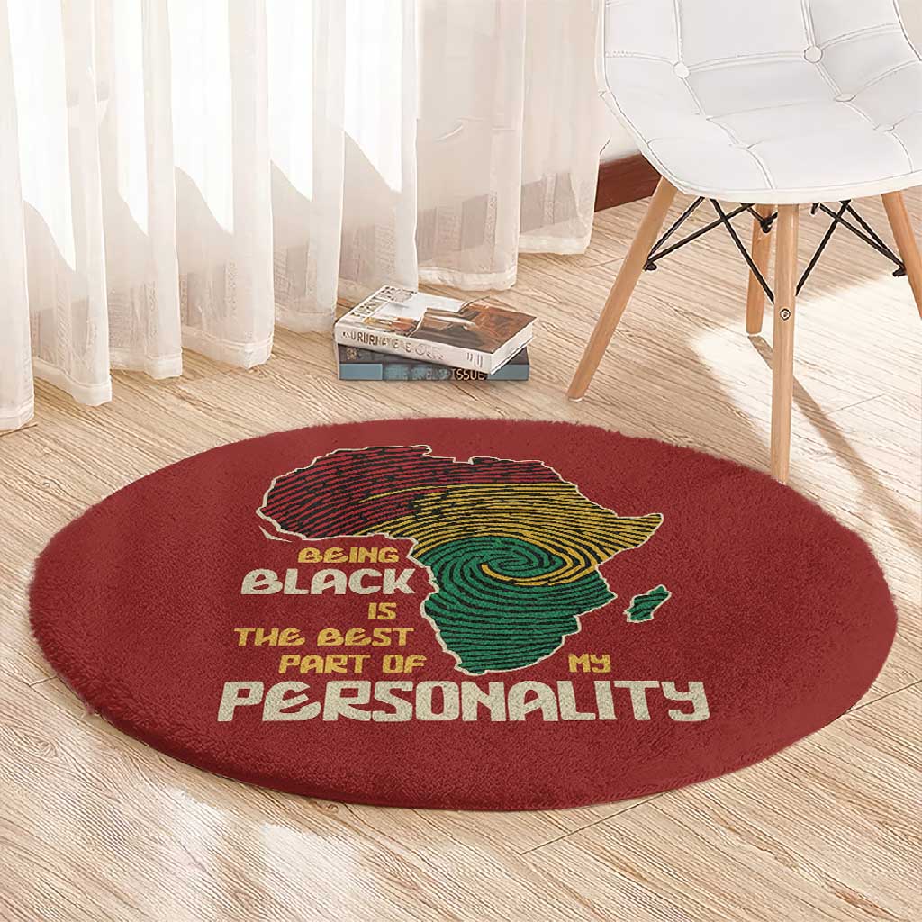 African Map Fingerprint Round Carpet Being Black Is The Best Part Of My Personality DT03