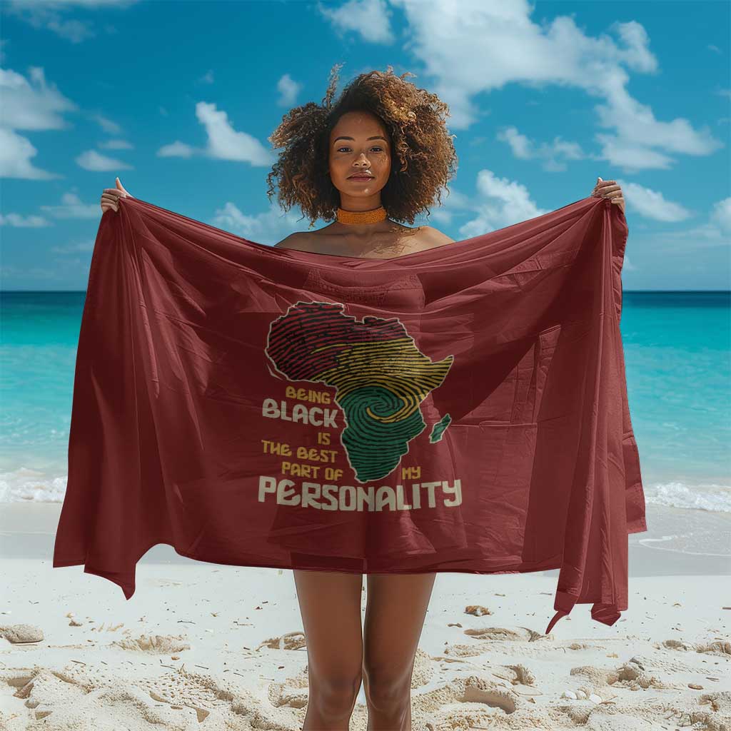 African Map Fingerprint Sarong Being Black Is The Best Part Of My Personality DT03