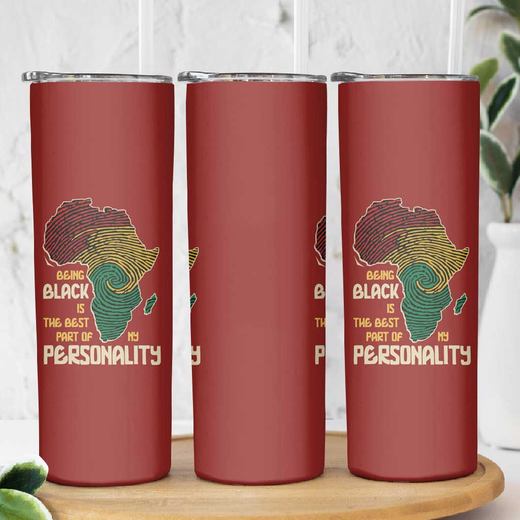 African Map Fingerprint Skinny Tumbler Being Black Is The Best Part Of My Personality DT03