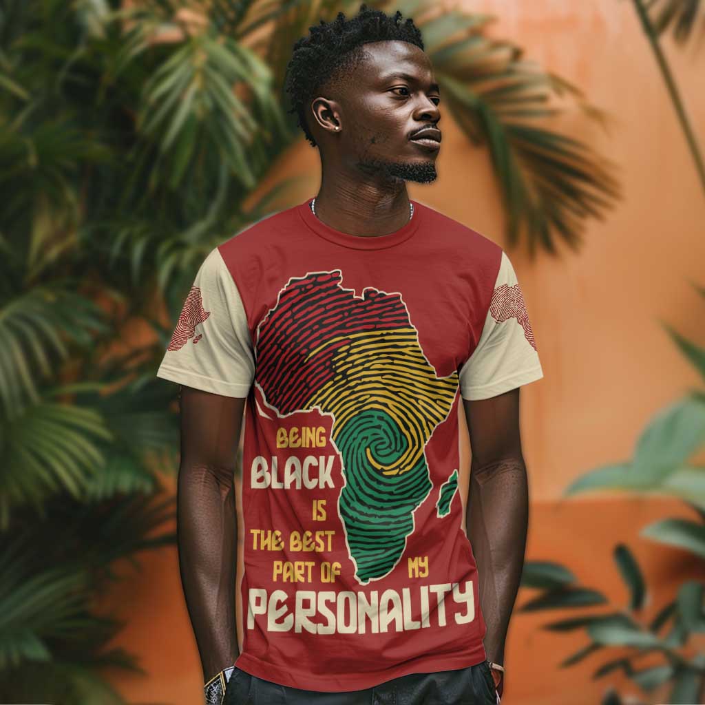 African Map Fingerprint T shirt Being Black Is The Best Part Of My Personality DT03