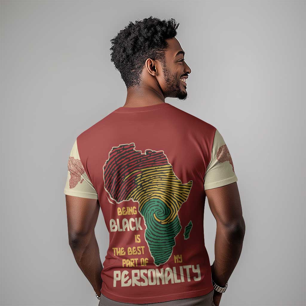 African Map Fingerprint T shirt Being Black Is The Best Part Of My Personality DT03