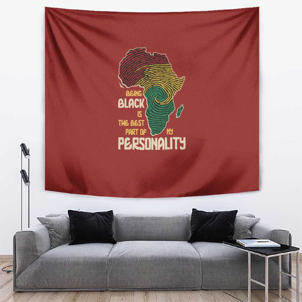 African Map Fingerprint Tapestry Being Black Is The Best Part Of My Personality DT03