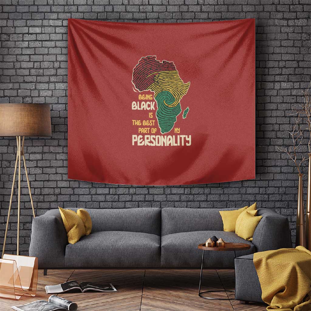 African Map Fingerprint Tapestry Being Black Is The Best Part Of My Personality DT03
