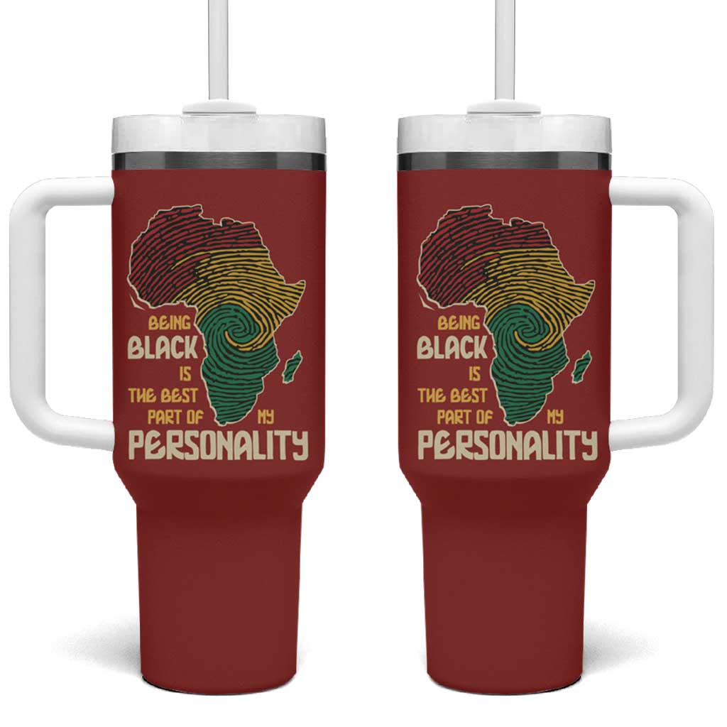 African Map Fingerprint Tumbler With Handle Being Black Is The Best Part Of My Personality DT03