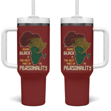 African Map Fingerprint Tumbler With Handle Being Black Is The Best Part Of My Personality DT03