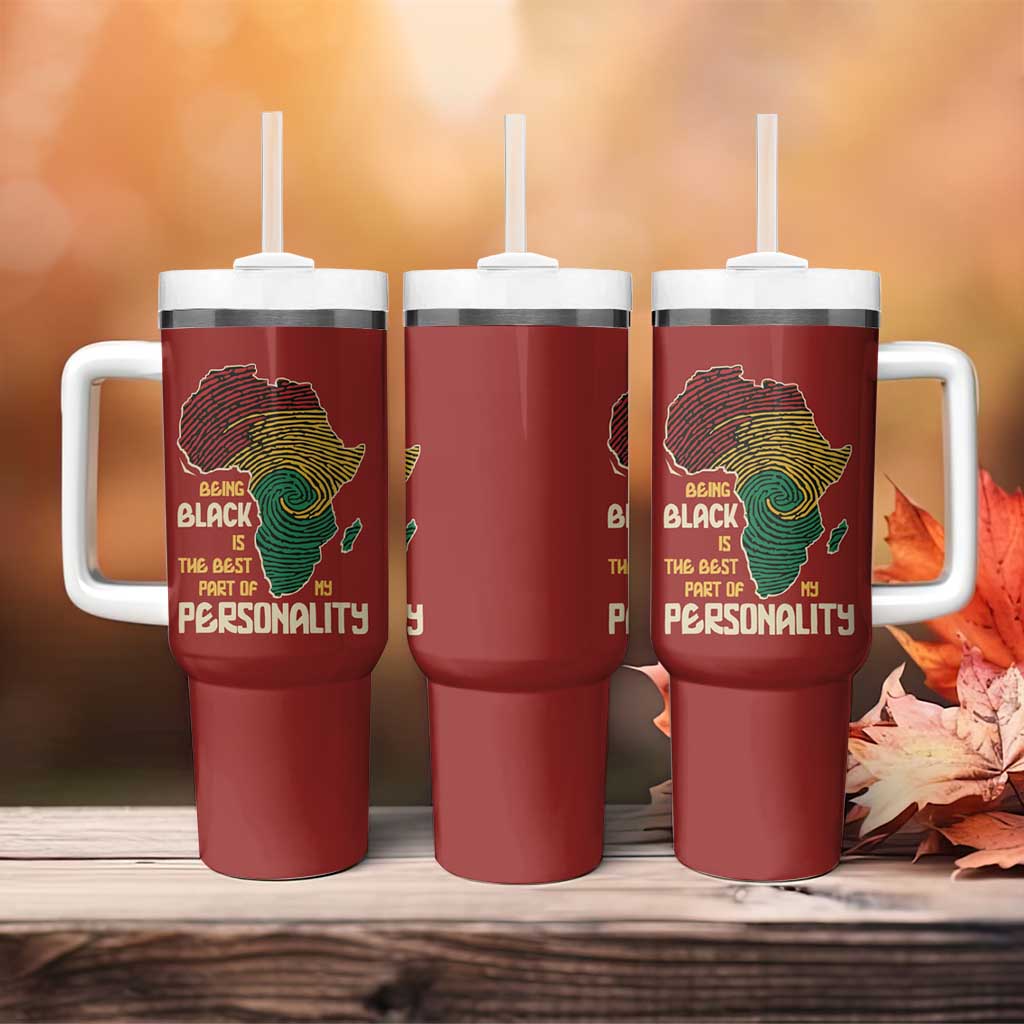 African Map Fingerprint Tumbler With Handle Being Black Is The Best Part Of My Personality DT03