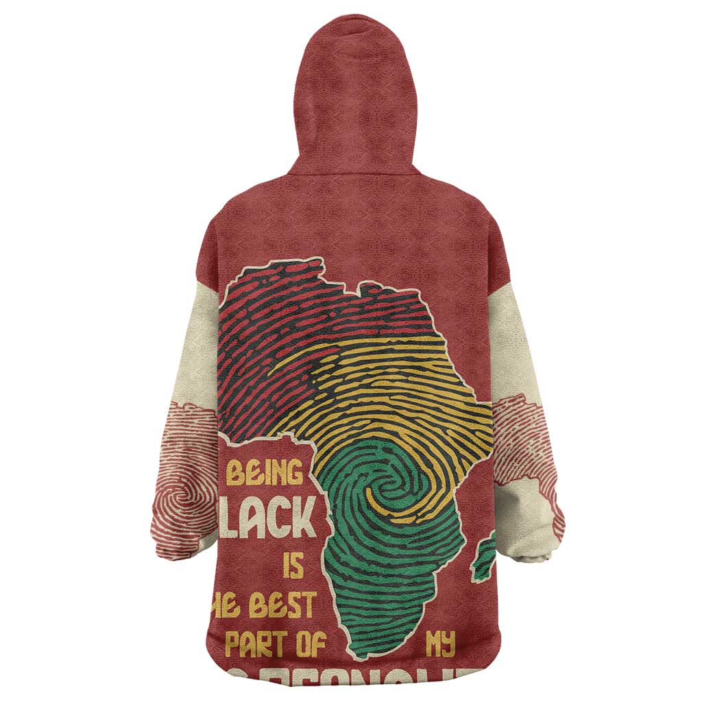 African Map Fingerprint Wearable Blanket Hoodie Being Black Is The Best Part Of My Personality DT03