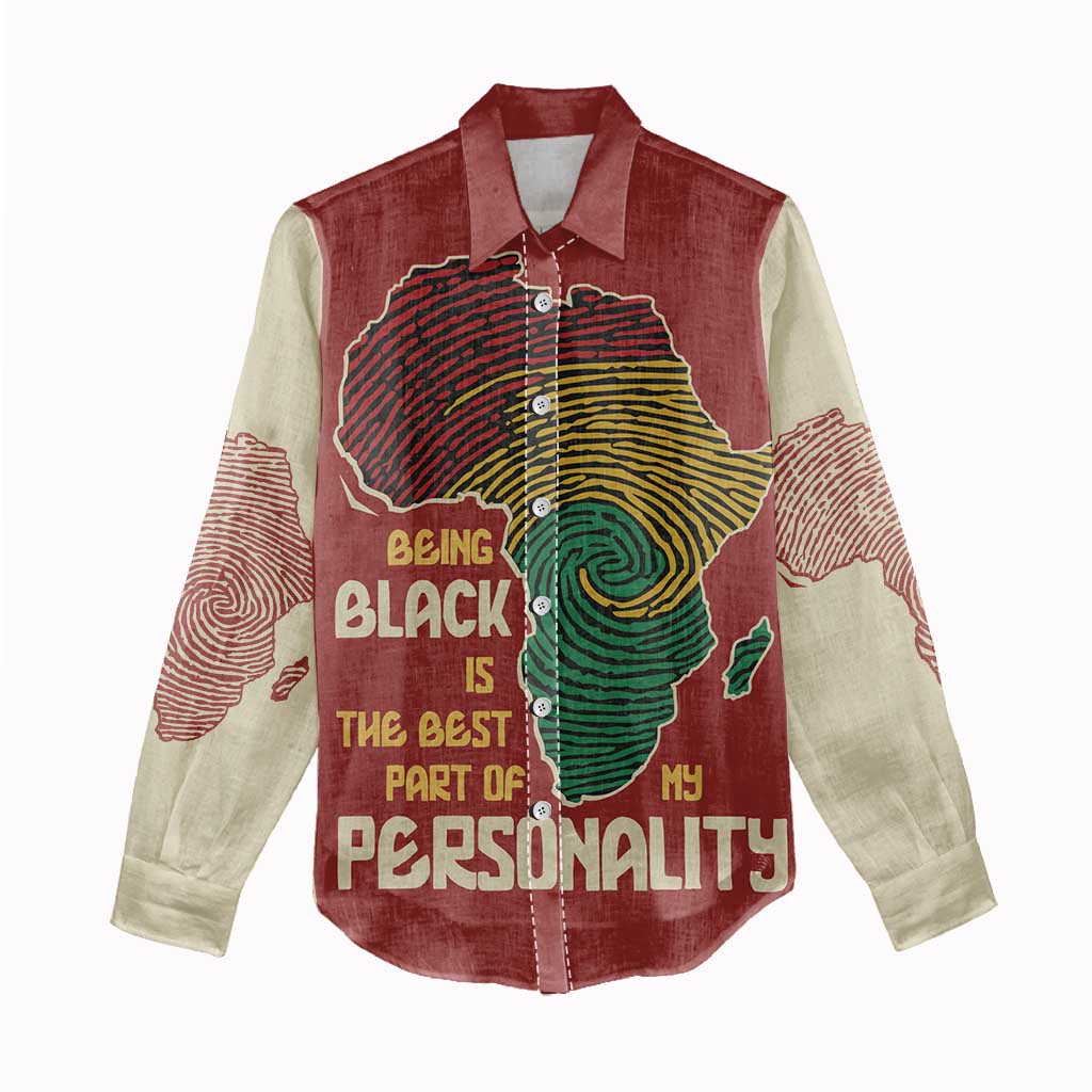 African Map Fingerprint Women Casual Shirt Being Black Is The Best Part Of My Personality DT03