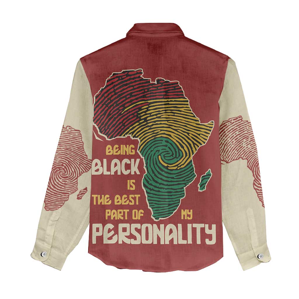 African Map Fingerprint Women Casual Shirt Being Black Is The Best Part Of My Personality DT03