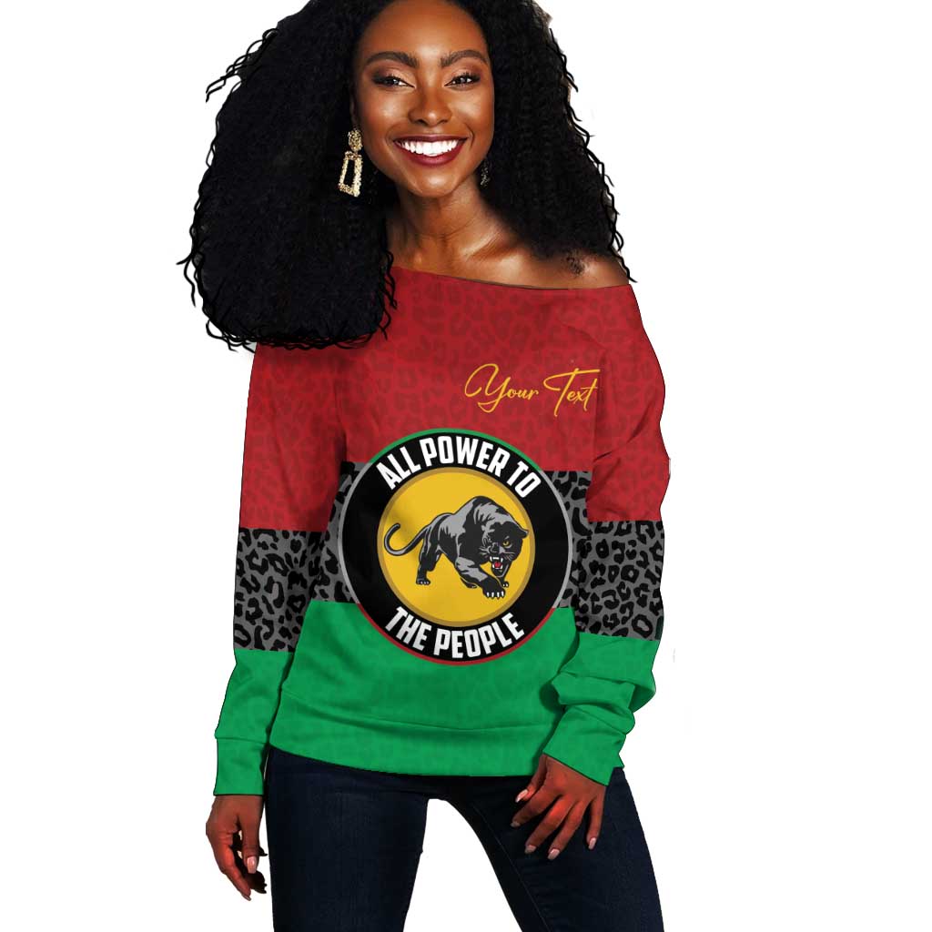 Personalized Pan African Black Panther Off Shoulder Sweater All Power To The People DT03