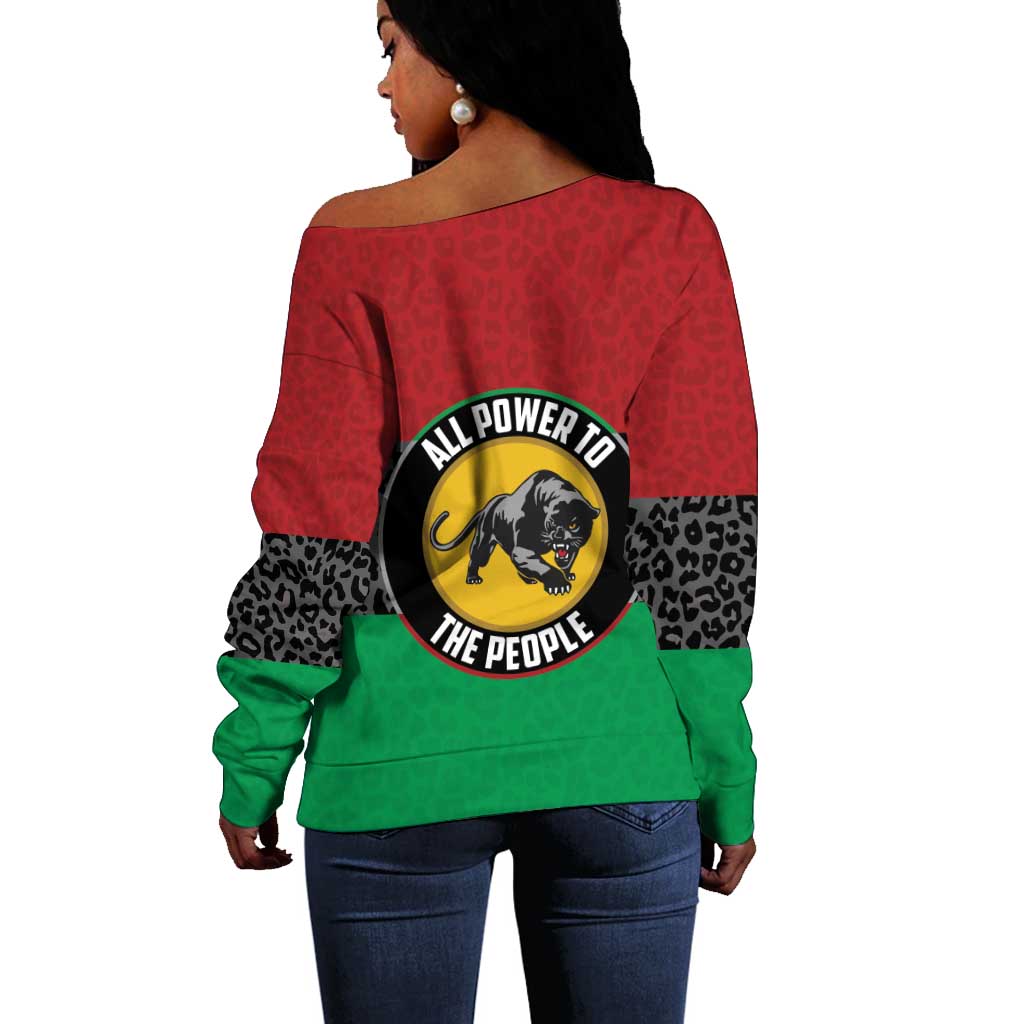 Personalized Pan African Black Panther Off Shoulder Sweater All Power To The People DT03
