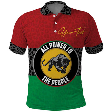 Personalized Pan African Panther Polo Shirt All Power To The People DT03