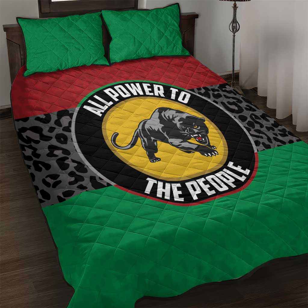 Pan African Black Panther Quilt Bed Set All Power To The People DT03