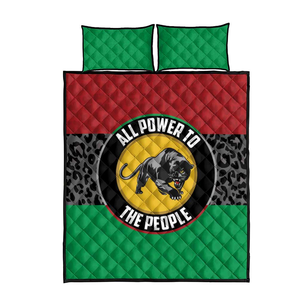 Pan African Black Panther Quilt Bed Set All Power To The People DT03