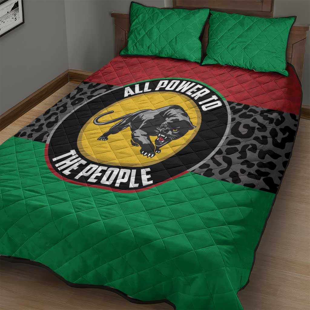 Pan African Black Panther Quilt Bed Set All Power To The People DT03