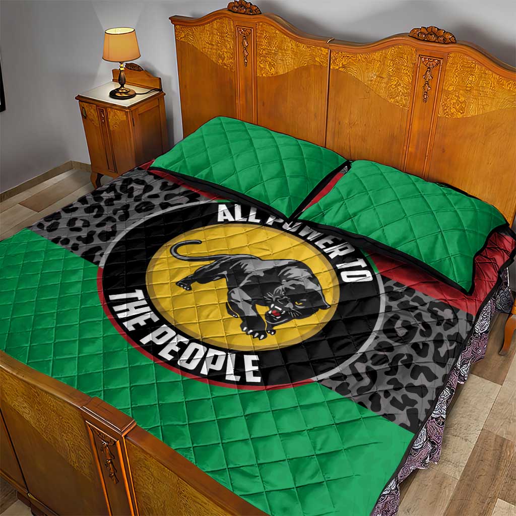 Pan African Black Panther Quilt Bed Set All Power To The People DT03