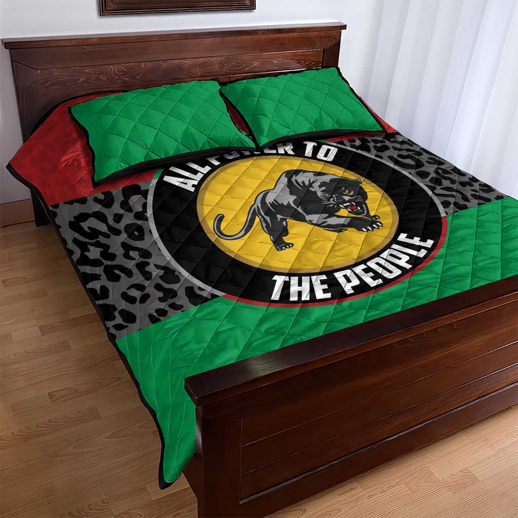 Pan African Black Panther Quilt Bed Set All Power To The People DT03