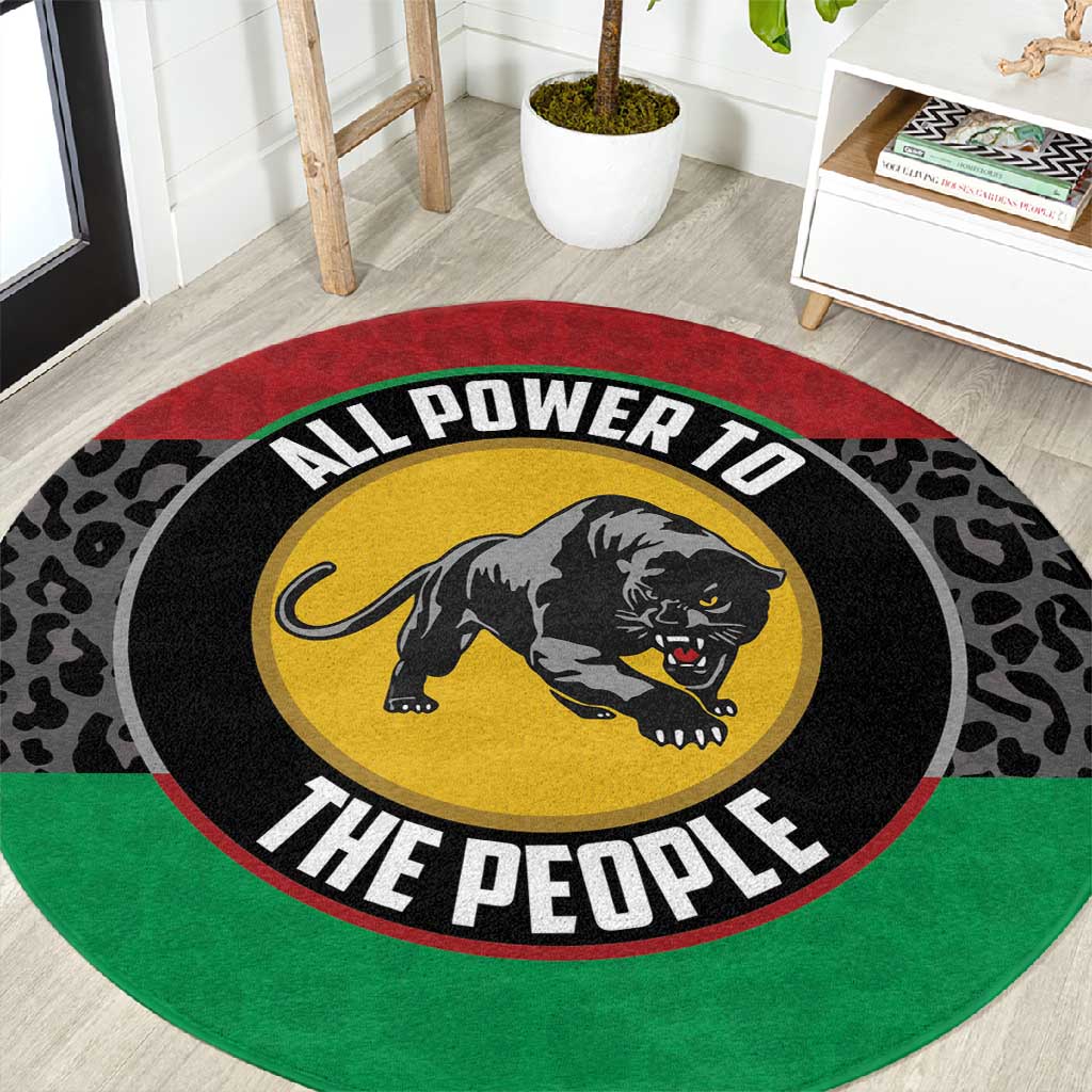 Pan African Black Panther Round Carpet All Power To The People DT03