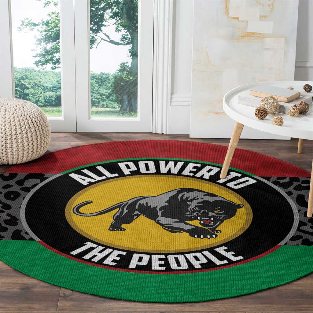Pan African Black Panther Round Carpet All Power To The People DT03