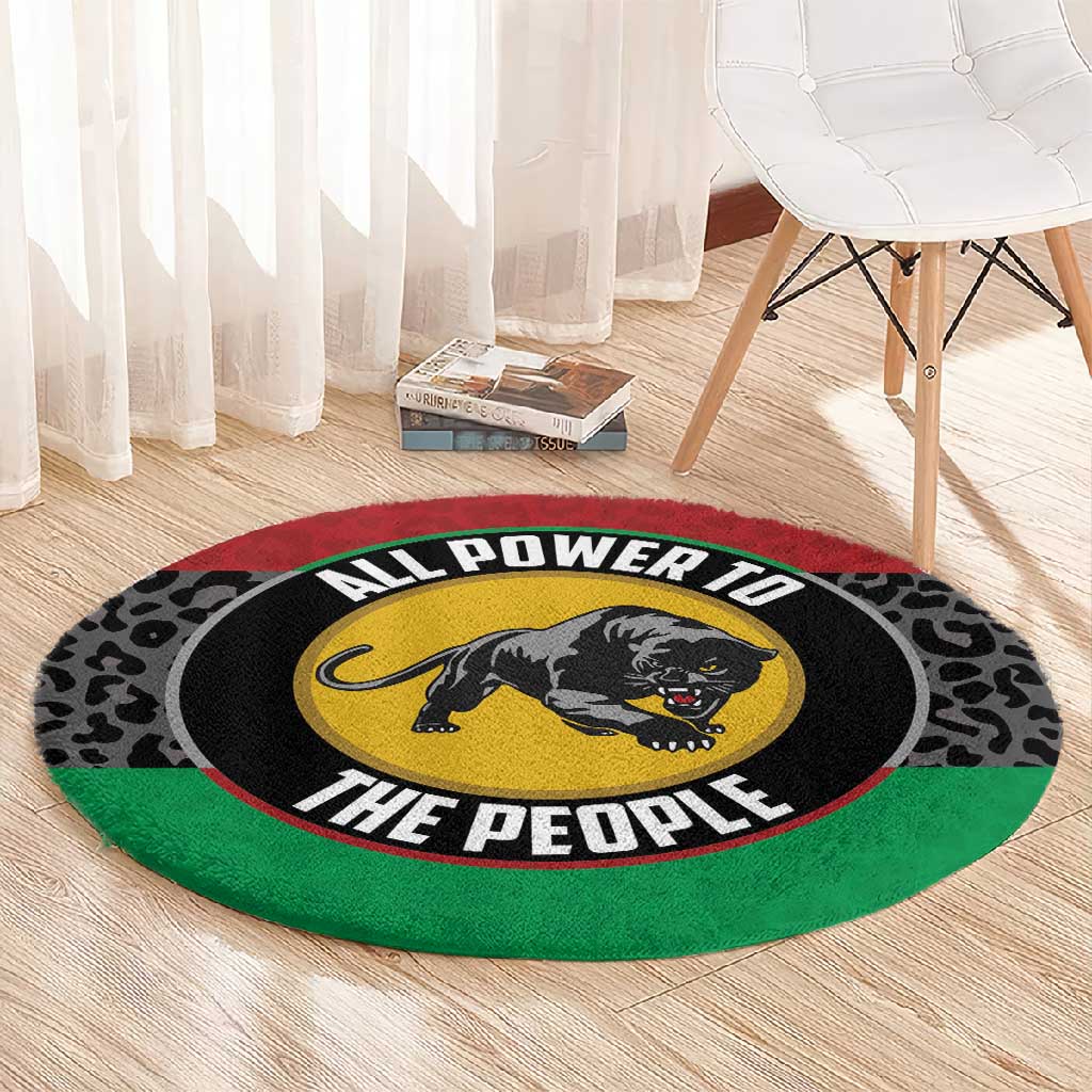 Pan African Black Panther Round Carpet All Power To The People DT03