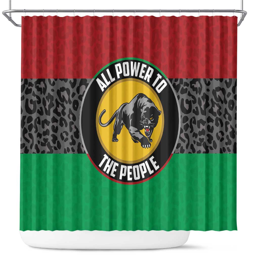 Pan African Panther Shower Curtain All Power To The People DT03