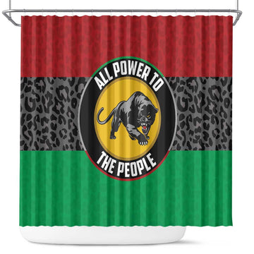 Pan African Panther Shower Curtain All Power To The People DT03