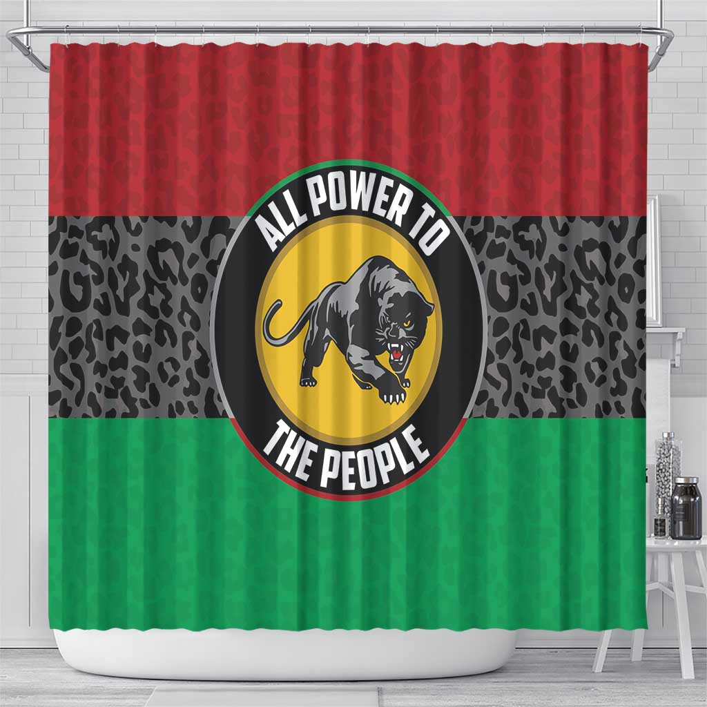 Pan African Panther Shower Curtain All Power To The People DT03