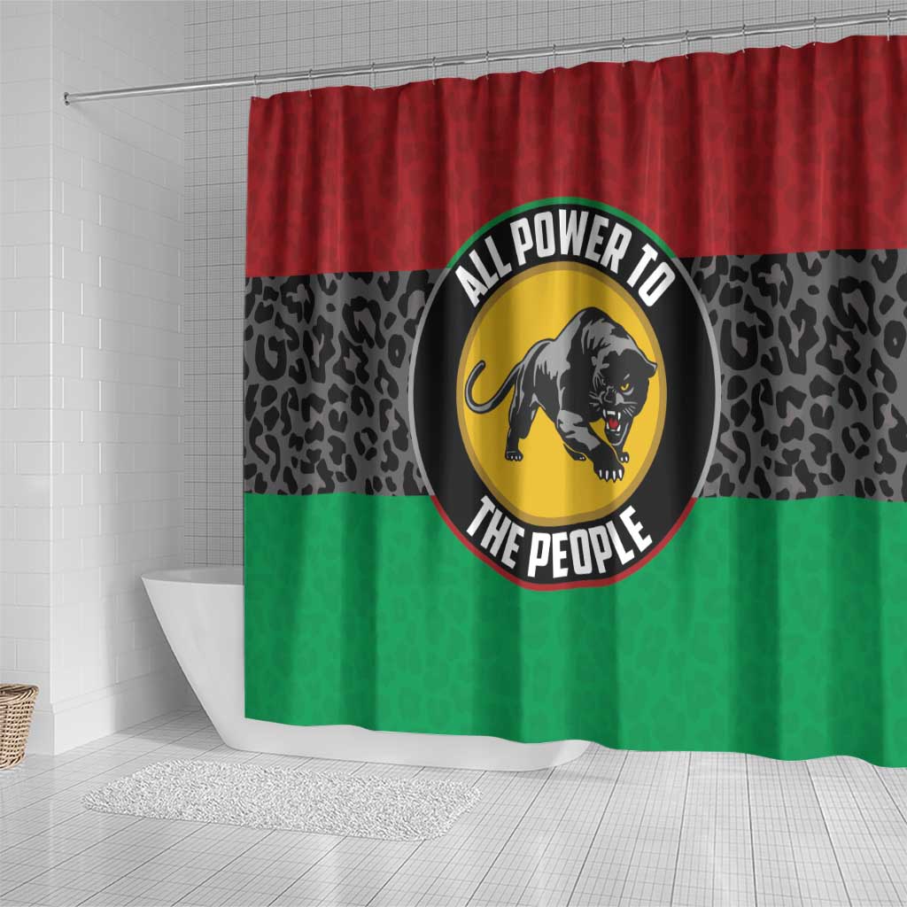 Pan African Panther Shower Curtain All Power To The People DT03