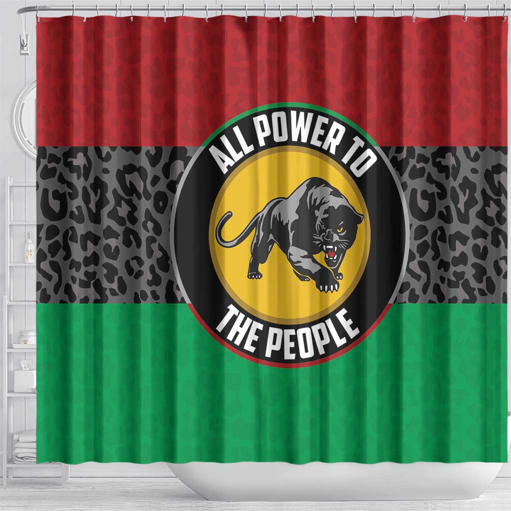 Pan African Panther Shower Curtain All Power To The People DT03