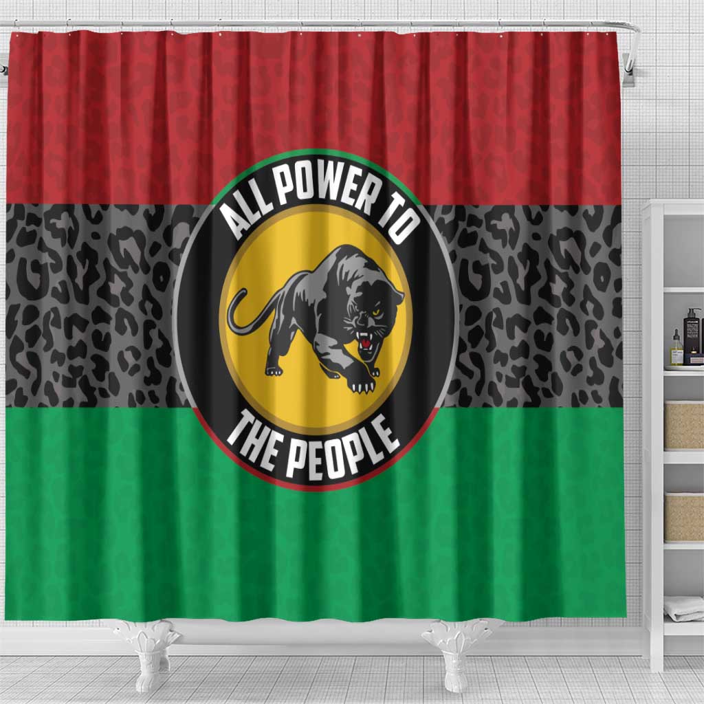 Pan African Panther Shower Curtain All Power To The People DT03