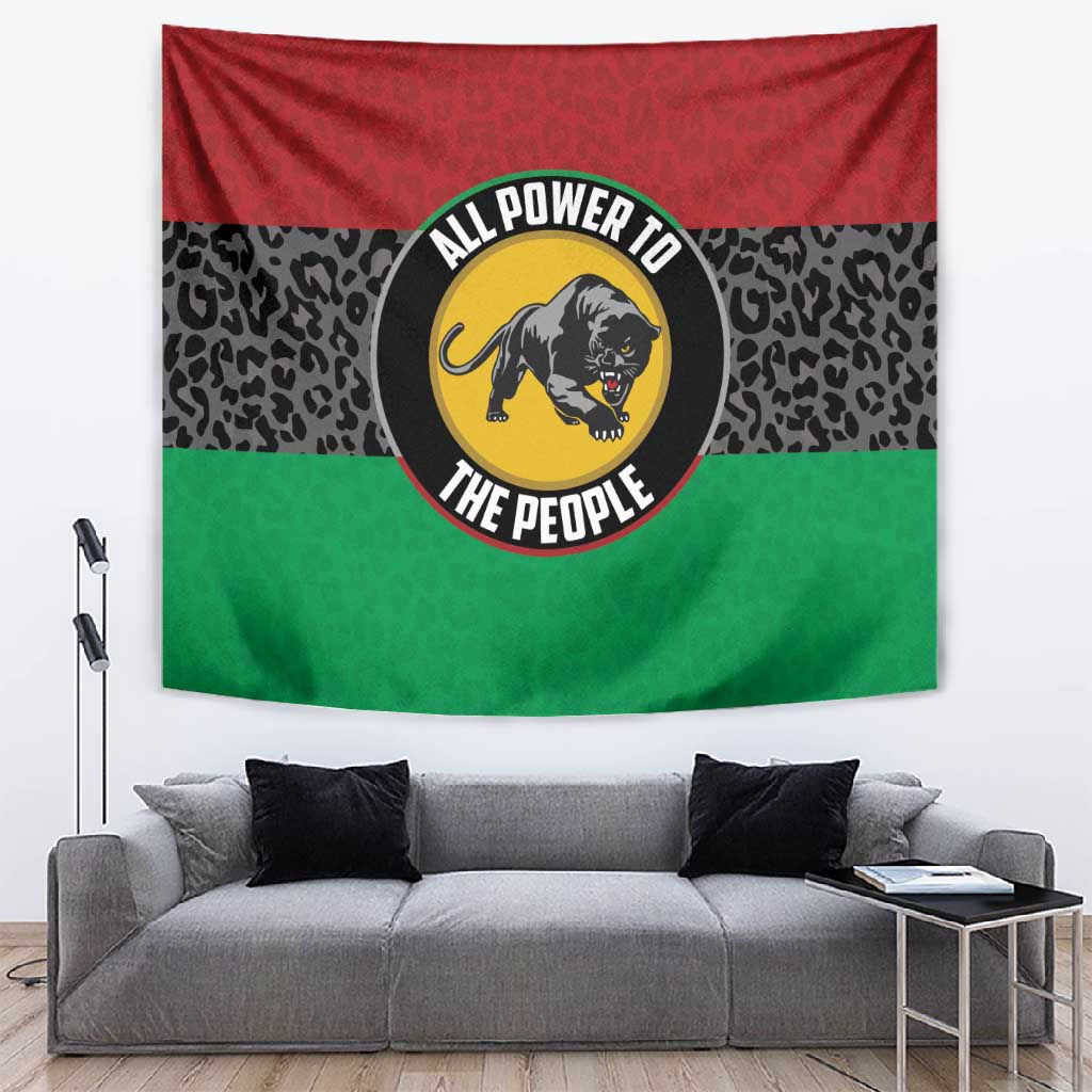 Pan African Black Panther Tapestry All Power To The People DT03