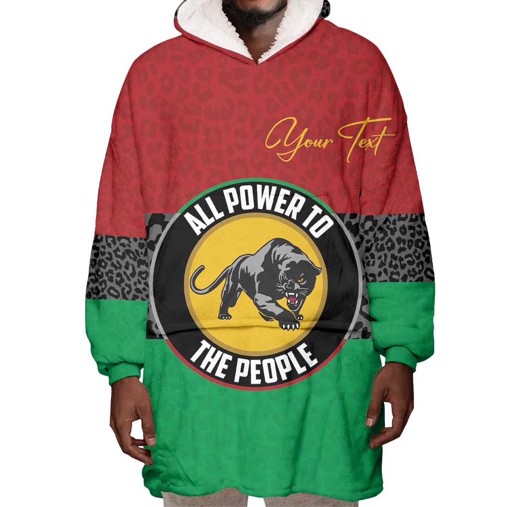 Personalized Pan African Black Panther Wearable Blanket Hoodie All Power To The People DT03