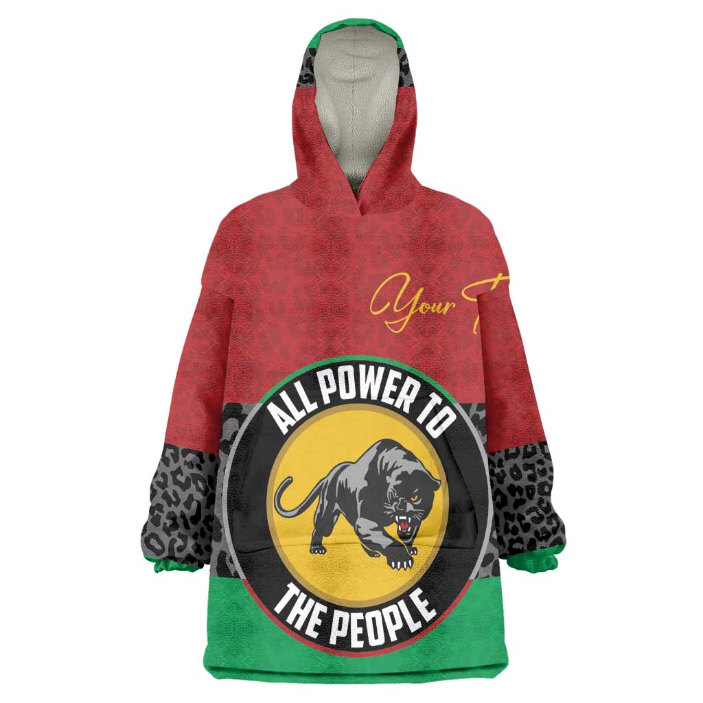 Personalized Pan African Black Panther Wearable Blanket Hoodie All Power To The People DT03