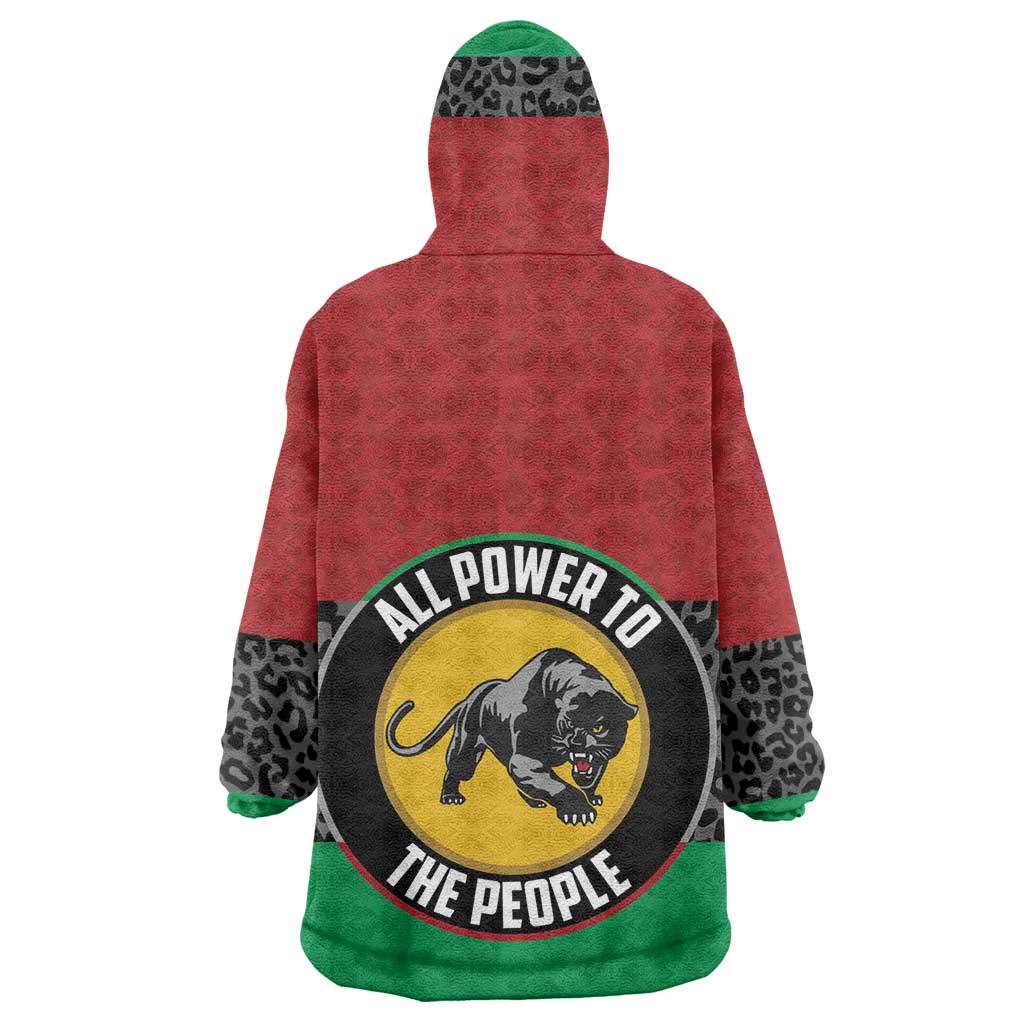 Personalized Pan African Black Panther Wearable Blanket Hoodie All Power To The People DT03
