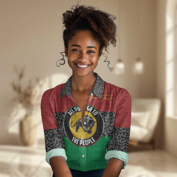 Personalized Pan African Black Panther Women Casual Shirt All Power To The People DT03