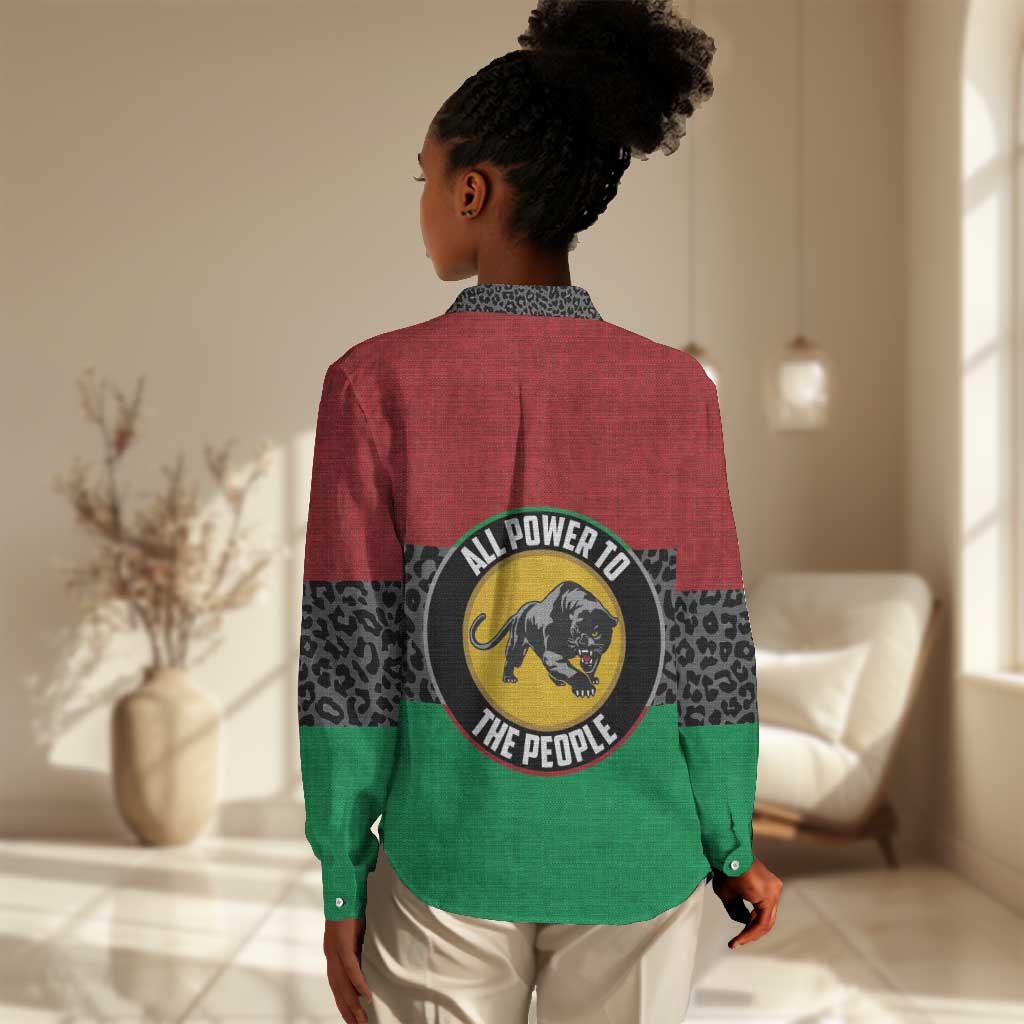 Personalized Pan African Black Panther Women Casual Shirt All Power To The People DT03