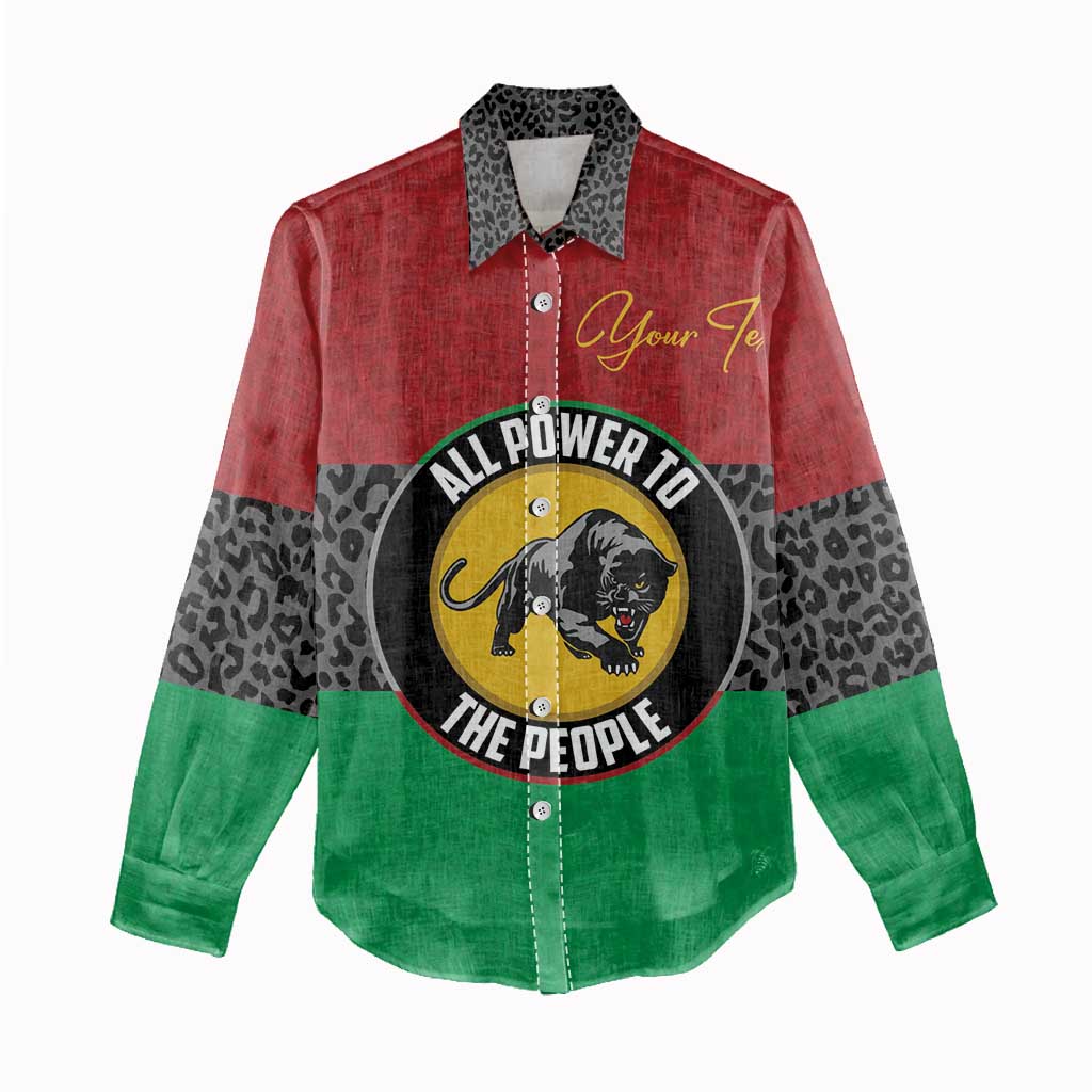 Personalized Pan African Black Panther Women Casual Shirt All Power To The People DT03