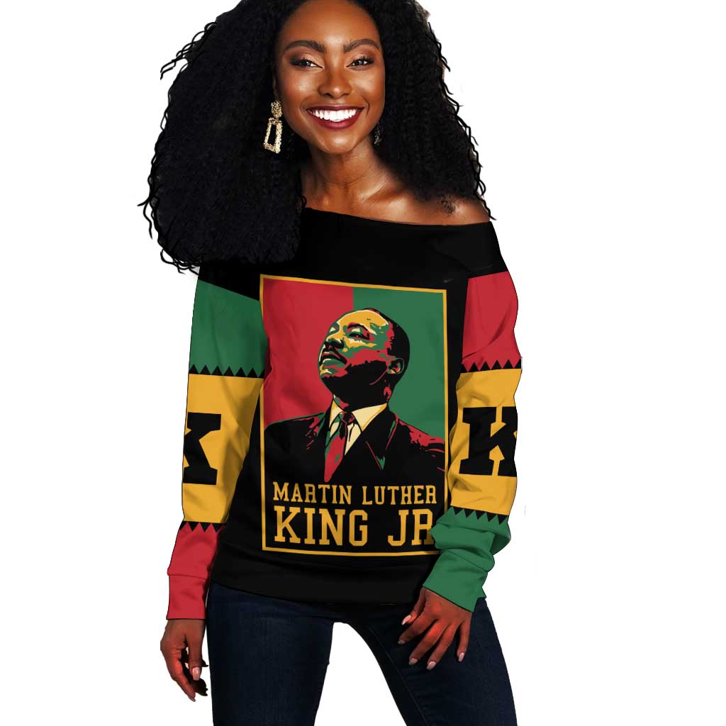 Martin Luther King Jr Off Shoulder Sweater MLK Retro Style DT03