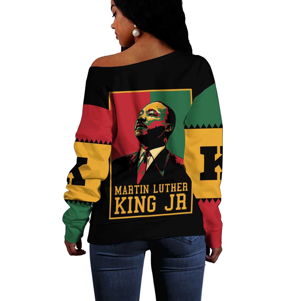 Martin Luther King Jr Off Shoulder Sweater MLK Retro Style DT03