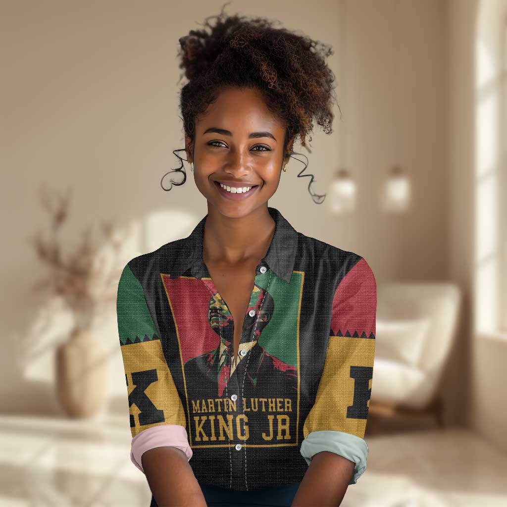 Martin Luther King Jr Women Casual Shirt MLK Retro Style DT03