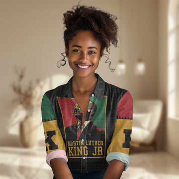 Martin Luther King Jr Women Casual Shirt MLK Retro Style DT03