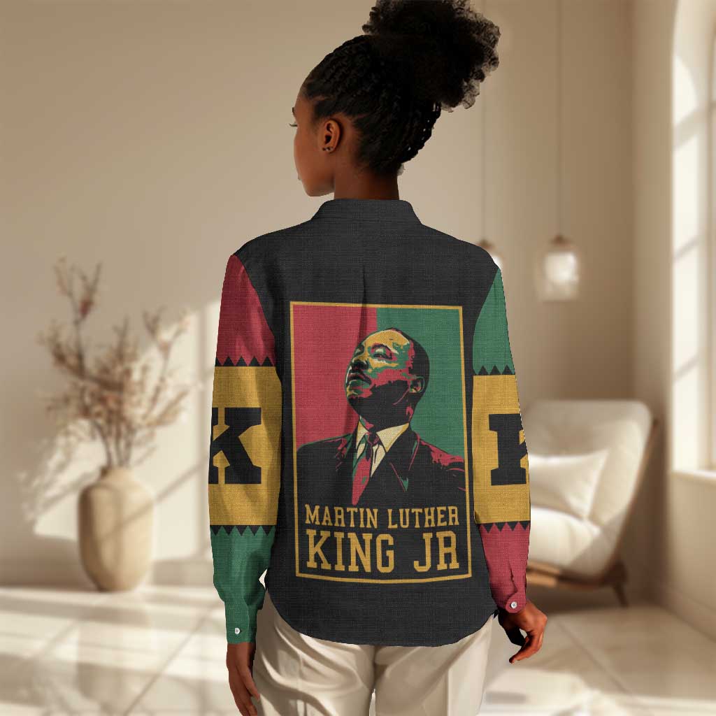 Martin Luther King Jr Women Casual Shirt MLK Retro Style DT03